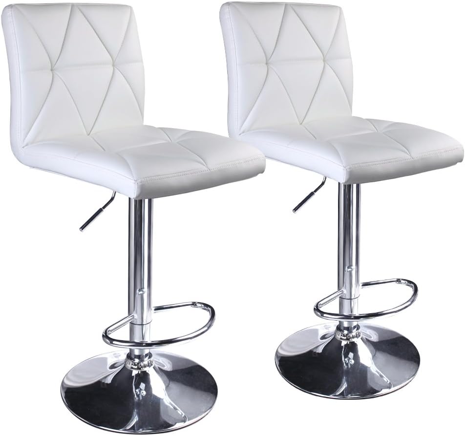 Leader Accessories Modern Swivel Grey Bar Stool Diagonal Line, Hydraulic Adjustable Bar Stools,Set of 2