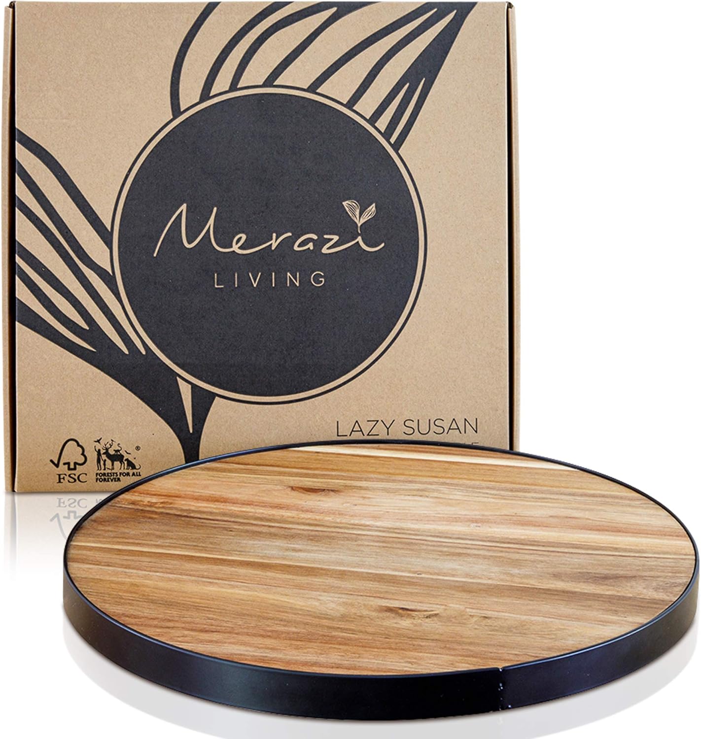 Acacia Wood Lazy Susan Turntable - 14