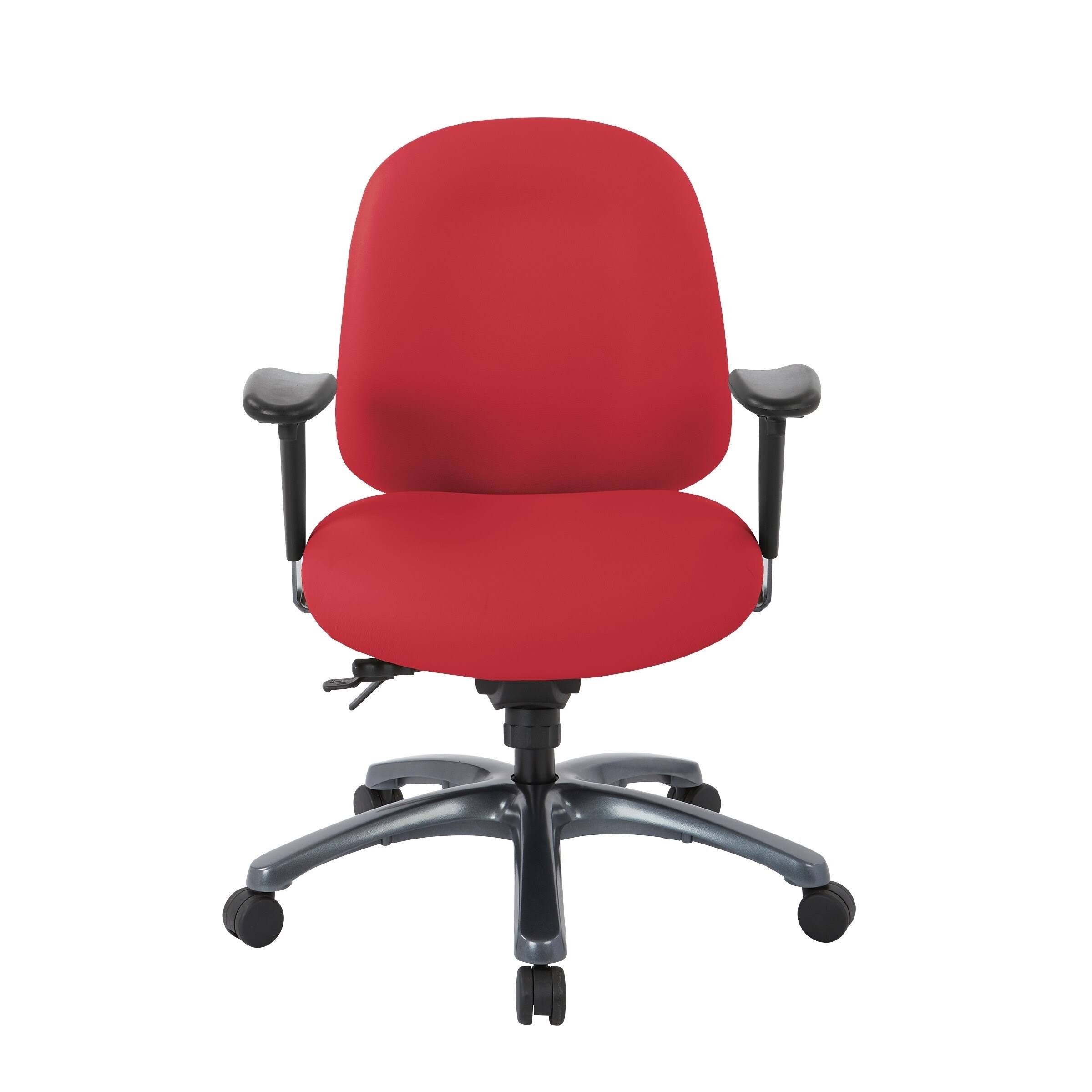 Pro-Line II Multi-Function Mid Back Chair with Seat Slider and Titanium Finish Base - Blue