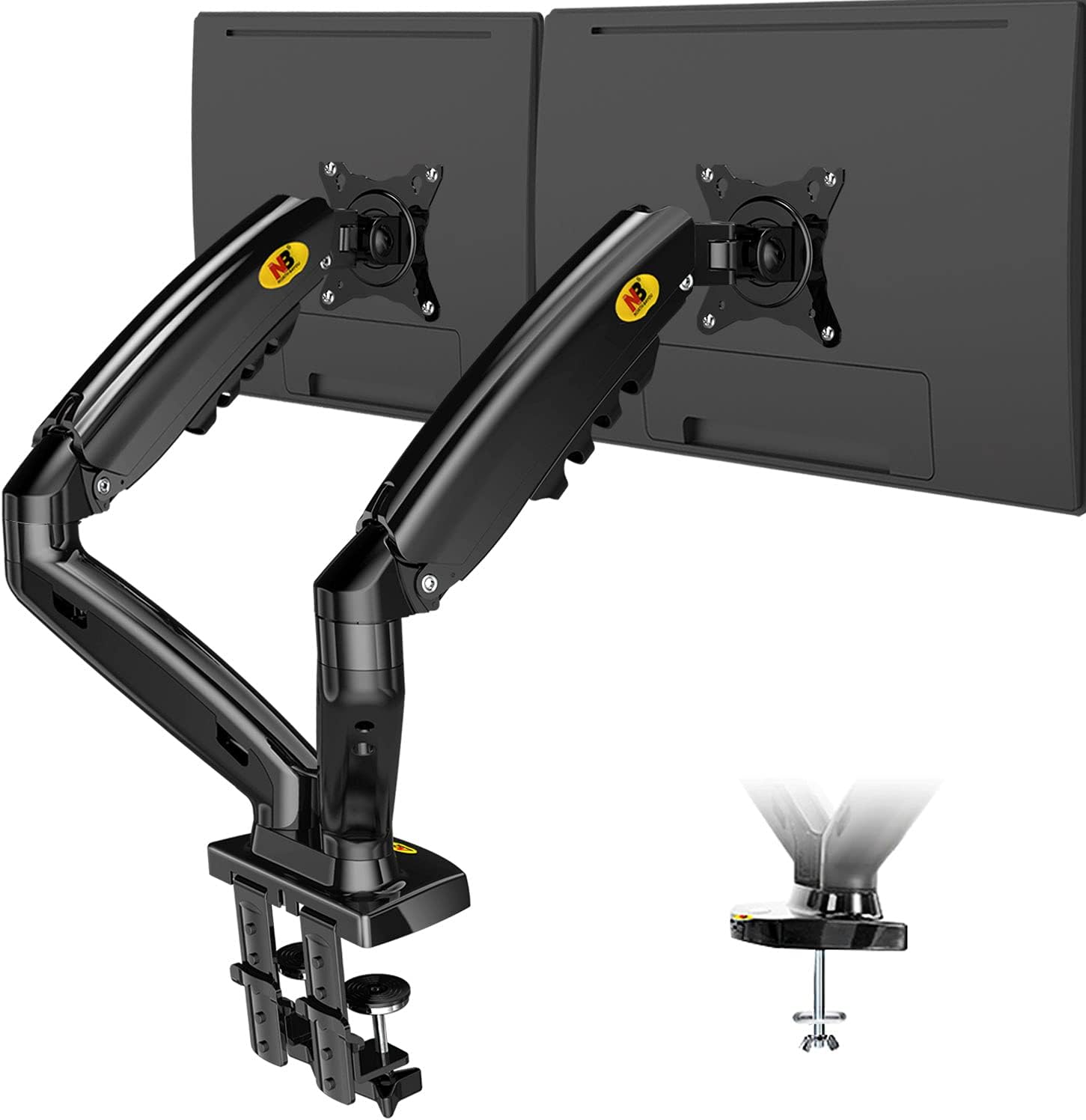 NB North Bayou Dual Monitor Desk Mount Stand Full Motion Swivel Computer Monitor Arm for Two Screens 17-27 Inch with 4.4~19.8lbs Load Capacity for Each Display F160 Pack of 2