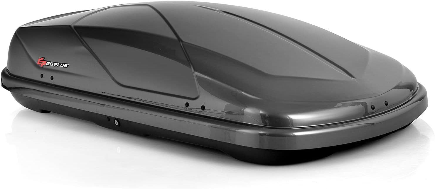 Goplus Cargo Box, Waterproof Rooftop Cargo Carrier, Heavy Duty Roof Storage Box, 14 Cubic Feet (Black)