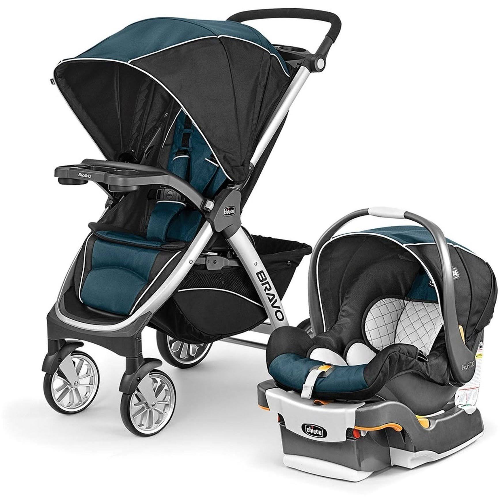 Chicco Bravo Trio Travel System, Black/ Blue