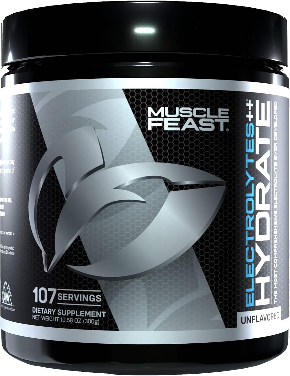 Muscle Feast Hydrate Sugar Free Electrolytes Powder for Muscle Cramping, All Natural Keto Zero Calorie, Unflavored, 1000g Pack of 2