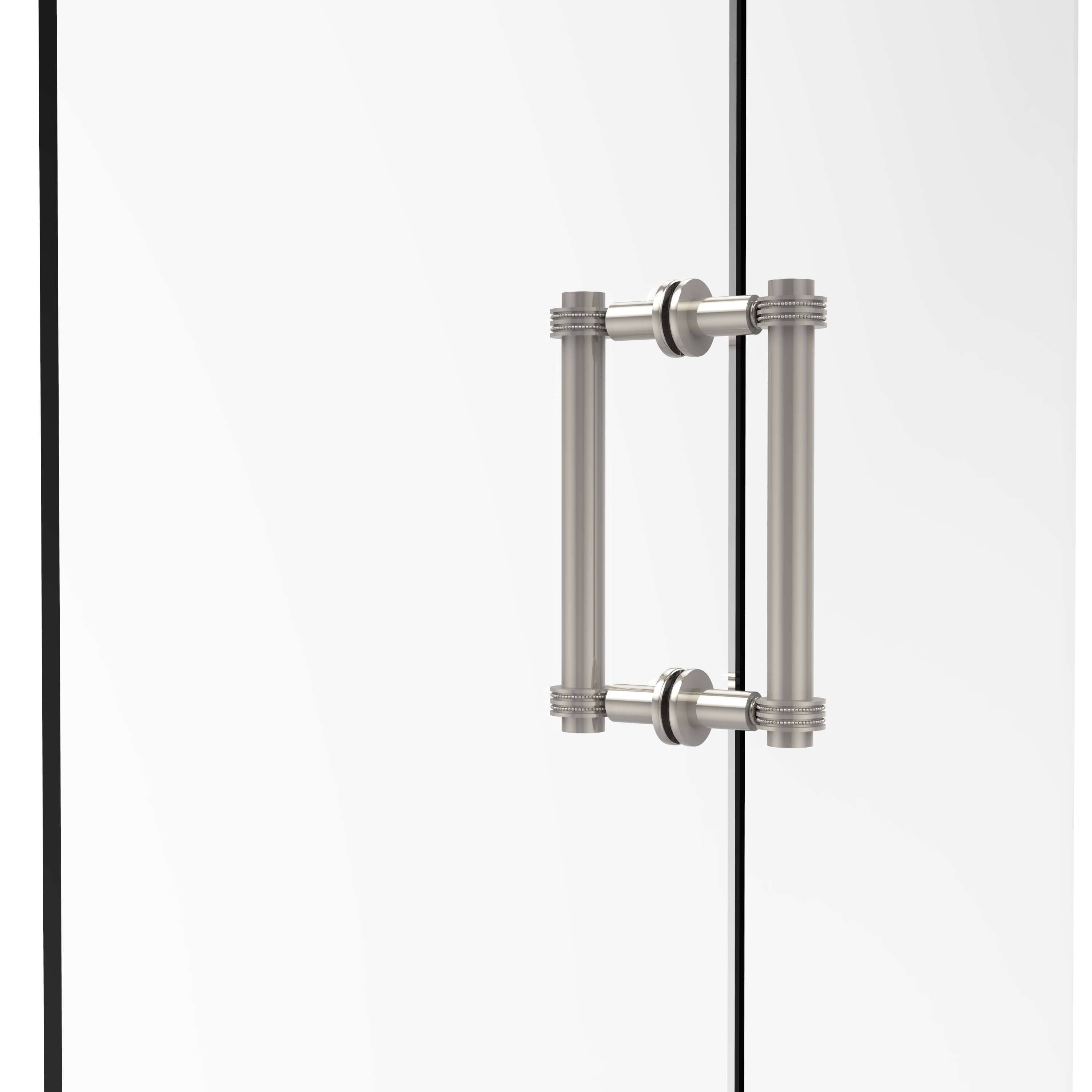Allied Brass 404D-8BB-PNI 8 in. Contemporary Back to Back Shower Door Pull with Dotted Accent Polished Nickel