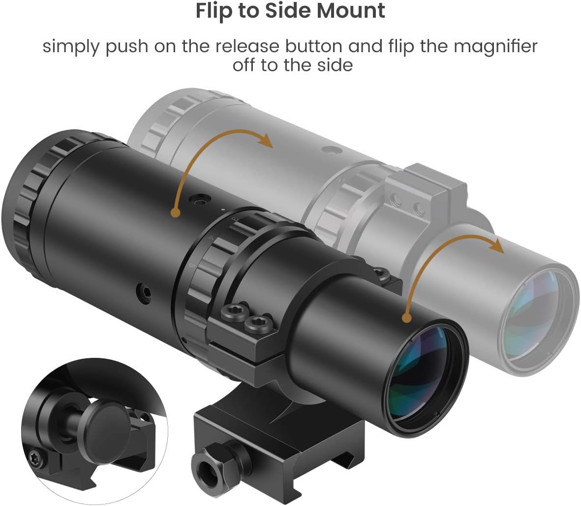 Feyachi M37 1.5X - 5X Red Dot Magnifier with Flip to Side Mount Focus Adjustment