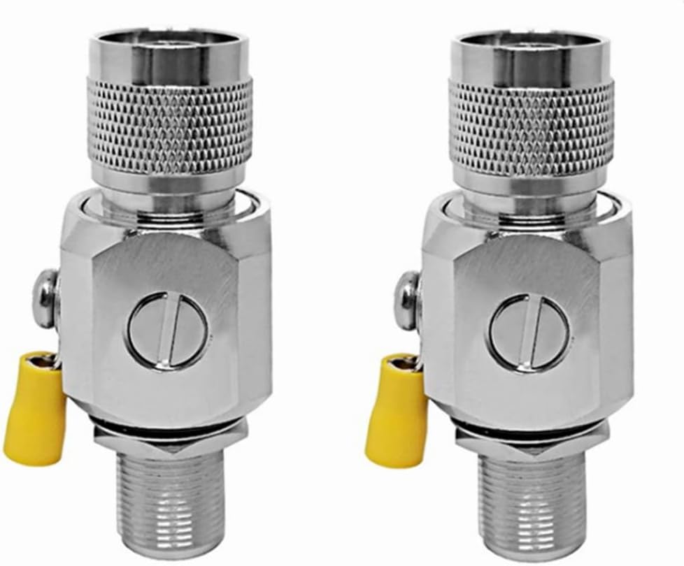 Worldpeak 2pcs 50 Ohm N Coaxial Lightning Arrestor Surge Protector N Type Male to N-Female Bulkhead Gas Discharge Protection for HAM CB Radio WLAN WiFi 2G 3G 4G LTE Cell Phone Singal Booster Antenna Pack of 2