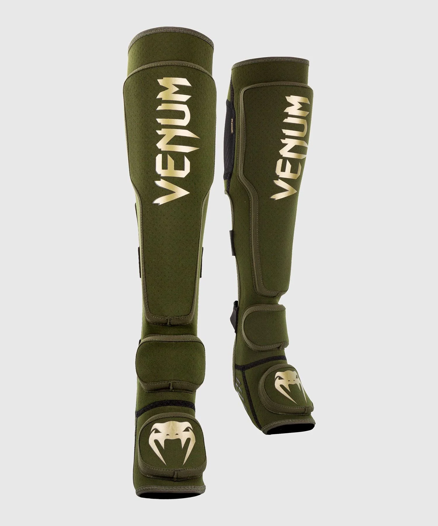 Venum Kontact Evo Shin Guards - Khaki/Gold Khaki/Gold / XL