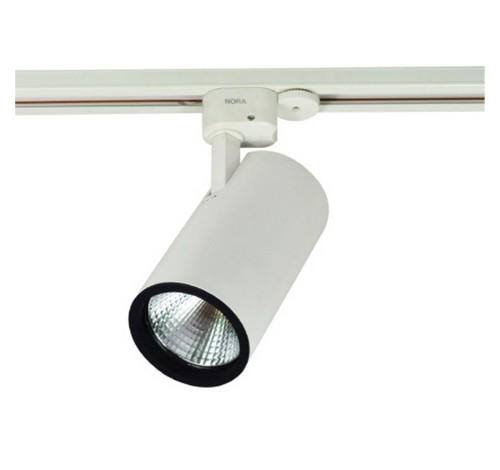 Nora Lighting NTE-85518S35W 18W Jason Round LED Track Fixture 24&deg; Spot 80CRI 1400lm 120V 3500K White Finish by BUYRITE Electric