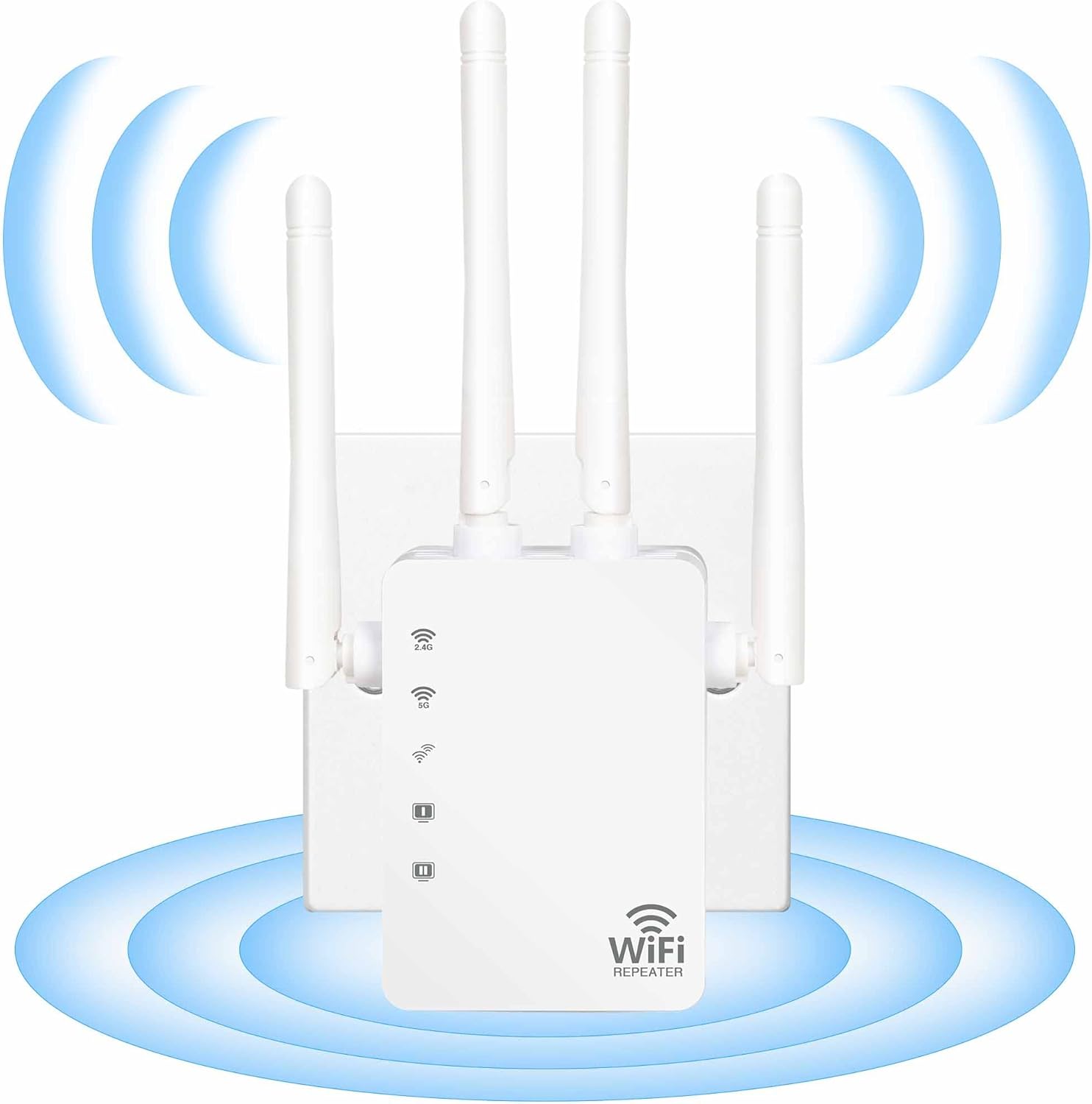 2021 WiFi Extender, WiFi Booster can Cover up to 30 Devices 3000 Square feet, up to 1200Mbps Dual-Band 2.4G 5G WiFi Repeater, 4 Antennas, 360° Full Coverage, Extend WiFi Signal to Smart Home Pack of 2