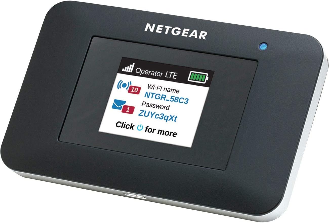 NETGEAR Mobile Wi-Fi Hotspot, 4G LTE Router AC797-100NAS, 400Mbps Download Speed, Connect Up to 15 Devices, Create a WLAN Anywhere, GSM Unlocked