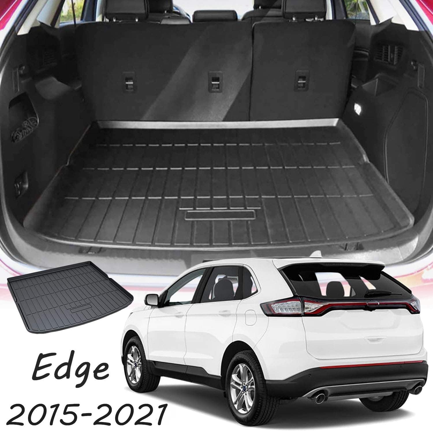 Cargo Liner Trunk Mat Cargo Tray Black 2019 2020 2021 2022 Compatible with 2015-2018 Ford Edge
