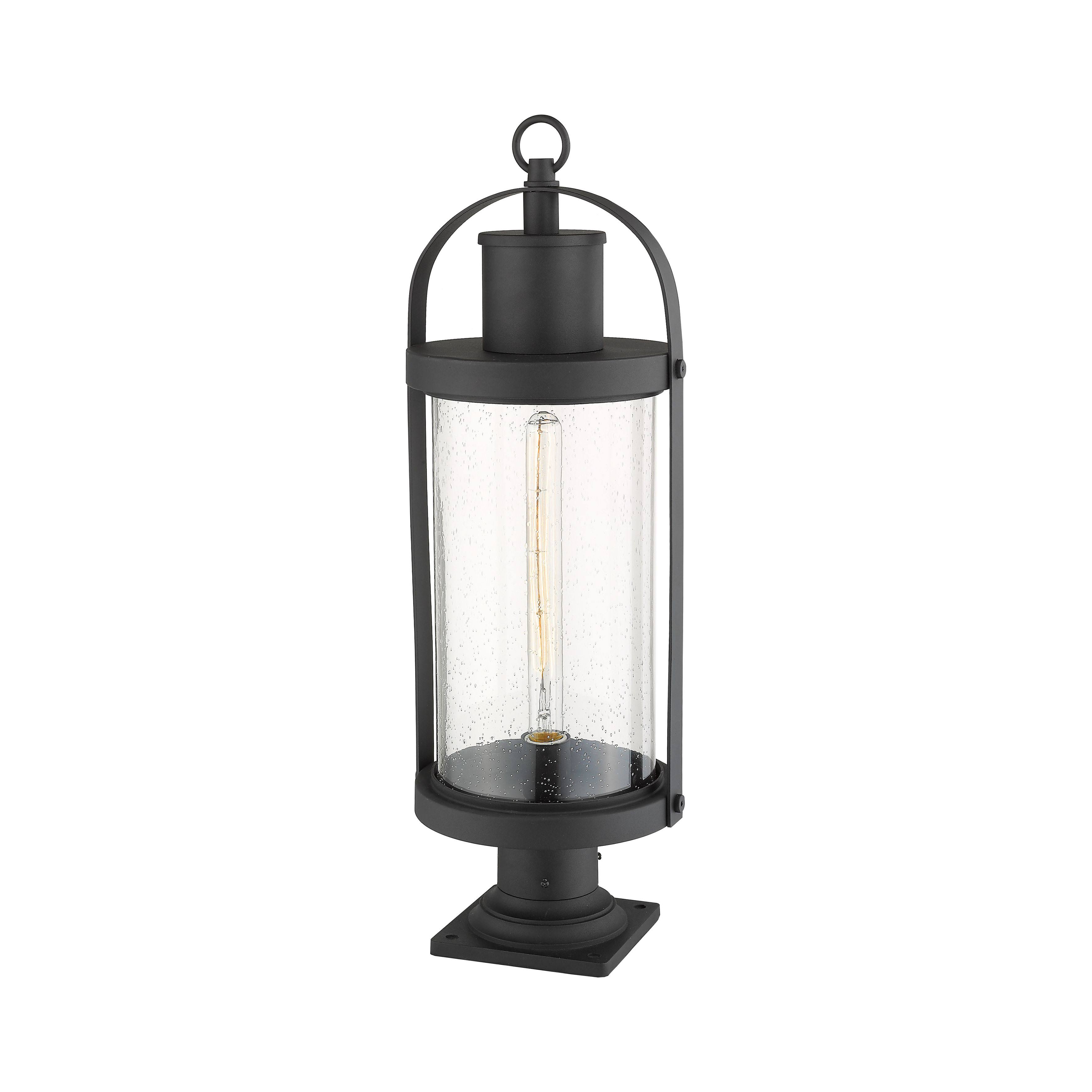 Z-Lite 569PHB-533PM-BK Roundhouse 1 Light Outdoor Pier Mounted Fixture in Black