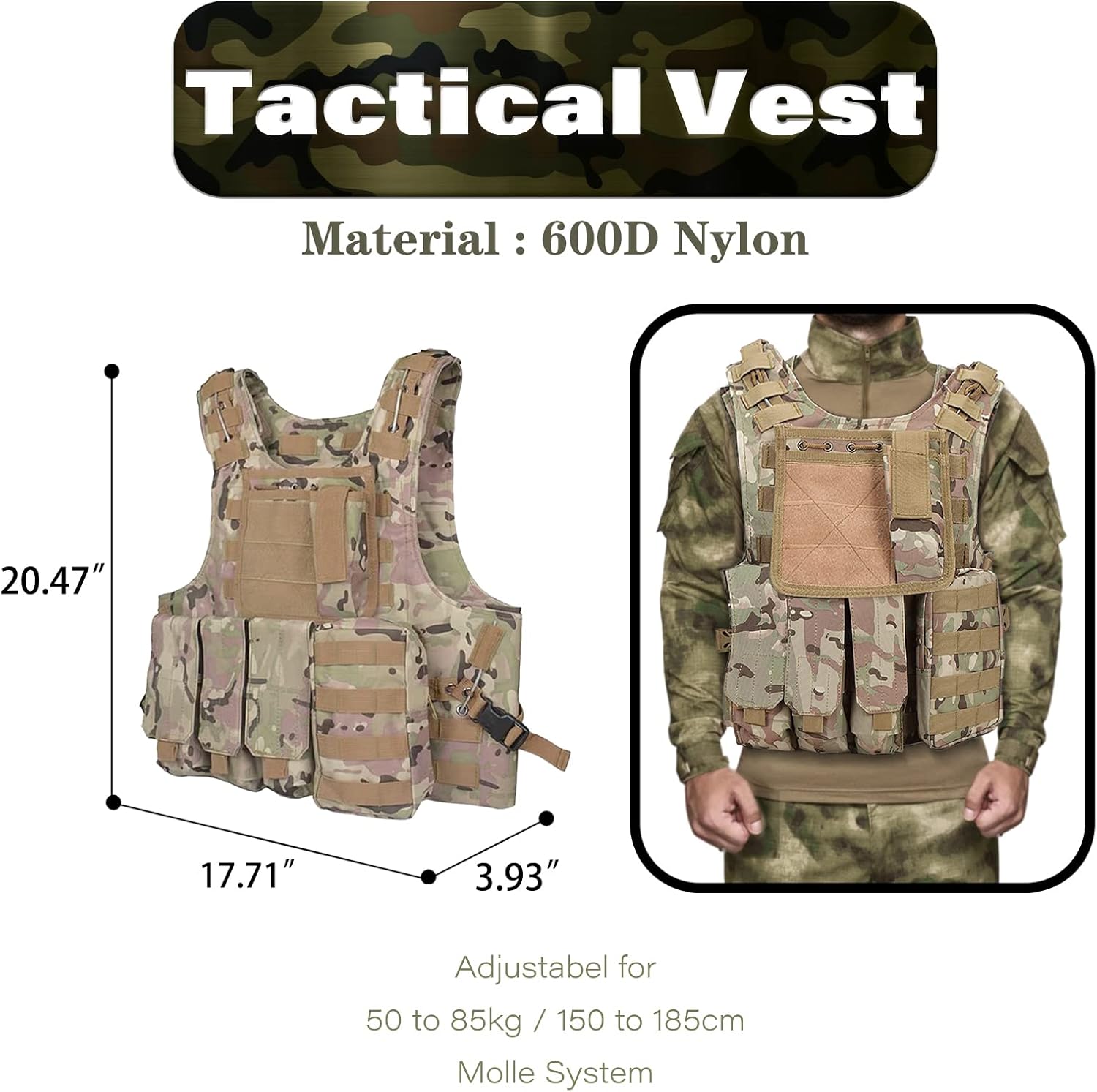 Tactical Vest Outdoor Vest Training Vest Adjustable Lightweight For Hiking Climb Cs Breathable Vest (CP)