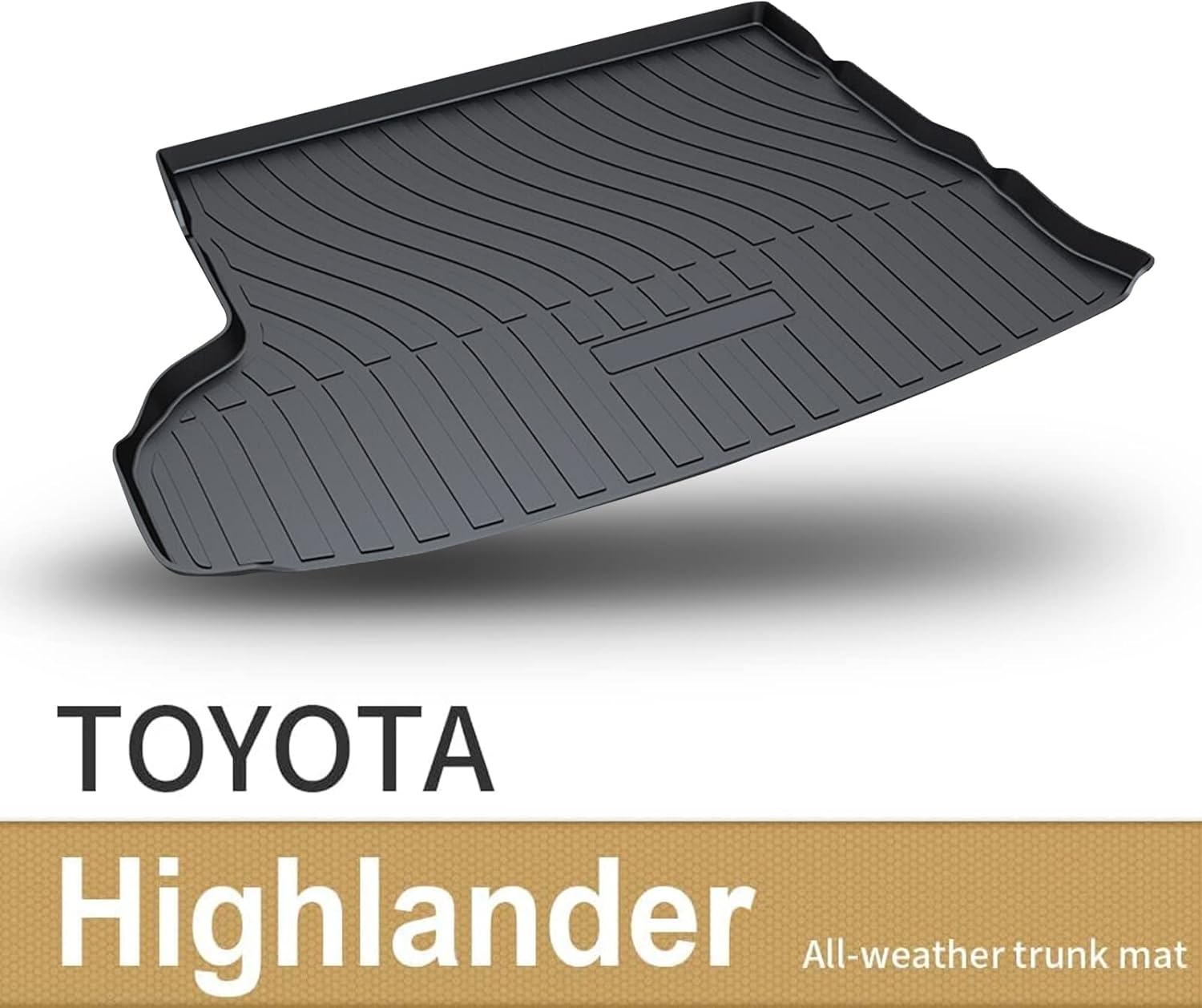 AOMSAZTO Trunk Mat for Toyota Highlander 2014-2019 Accessories Custom Fit Cargo Trunk Liner Floor Mat All Weather Black (5 Passenger 2 Row Seat)