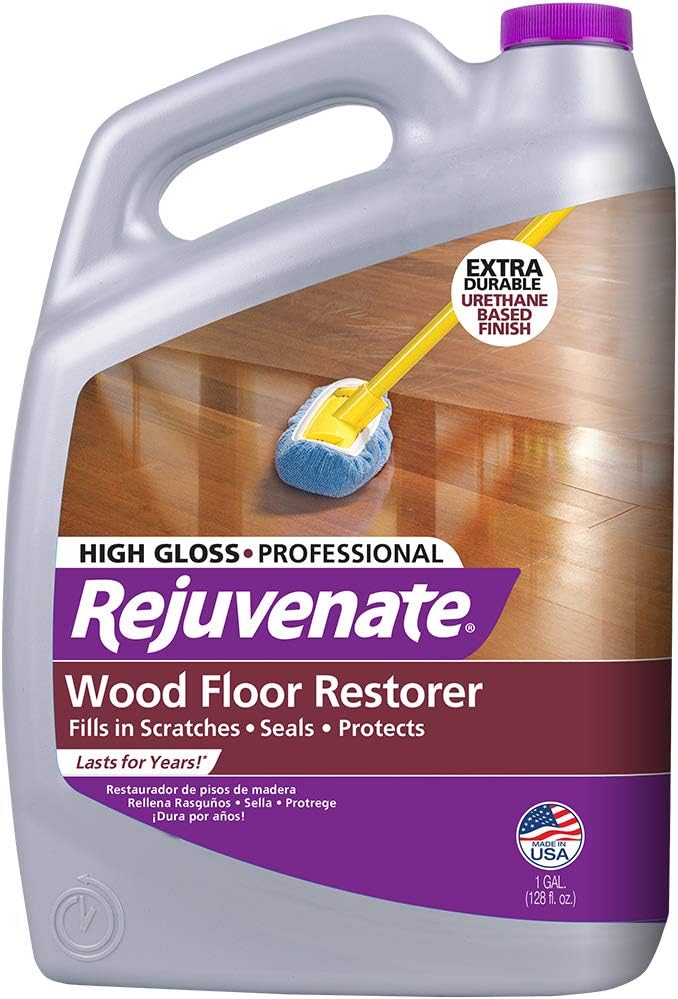 Rejuvenate Professional Wood Floor Restorer and Polish with Durable Finish Easy Mop On Application High Gloss Finish 128oz Pack of 2