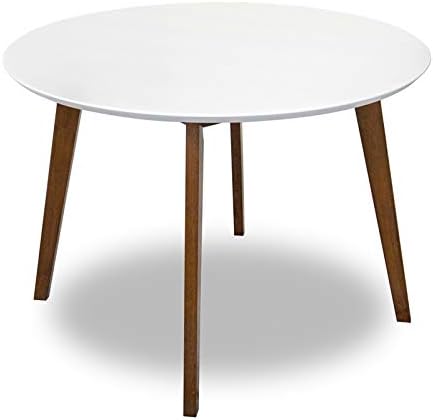 ASHCROFT Piper Mid-Century Modern 43-inch Round Manufactured Wood Dining Table in White