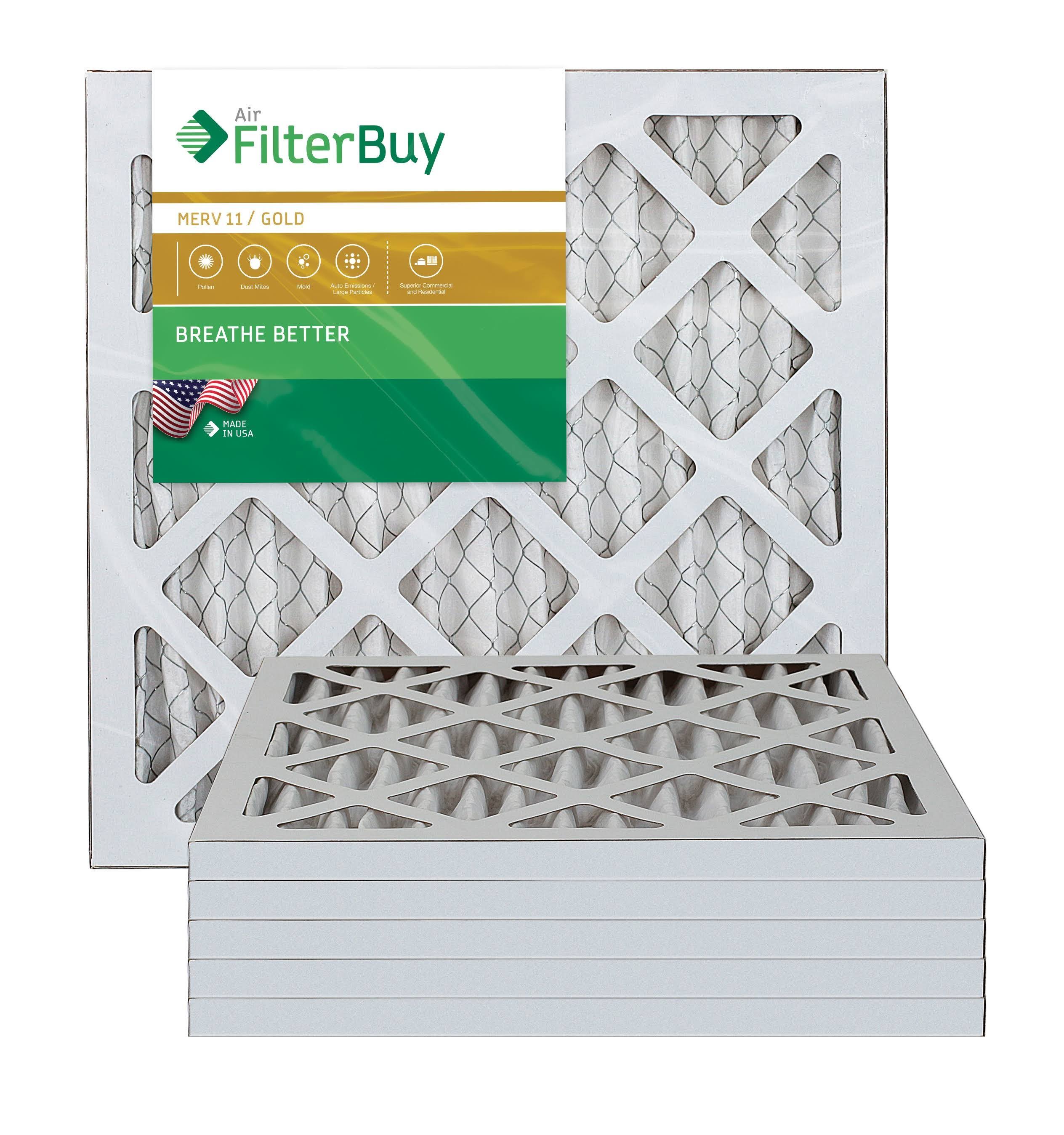 AFB Gold MERV 11 10x18x1 Pleated AC Furnace Air Filter. Pack of 6 Filters. 100% produced in The USA.