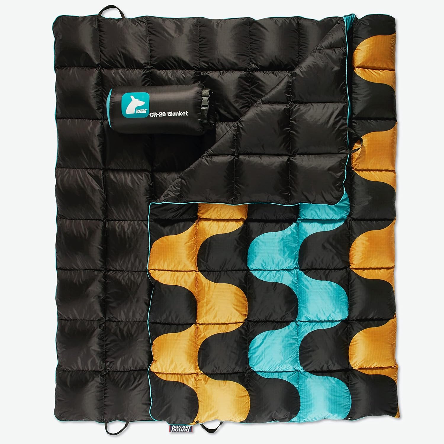 Horizon Hound Down Camping Blanket - Outdoor Travel Blanket | Sustainable Insulated Down | Lightweight & Warm Quilt for Camping, Stadium, Hiking & Festival | Water Resistant, Packable & Compact