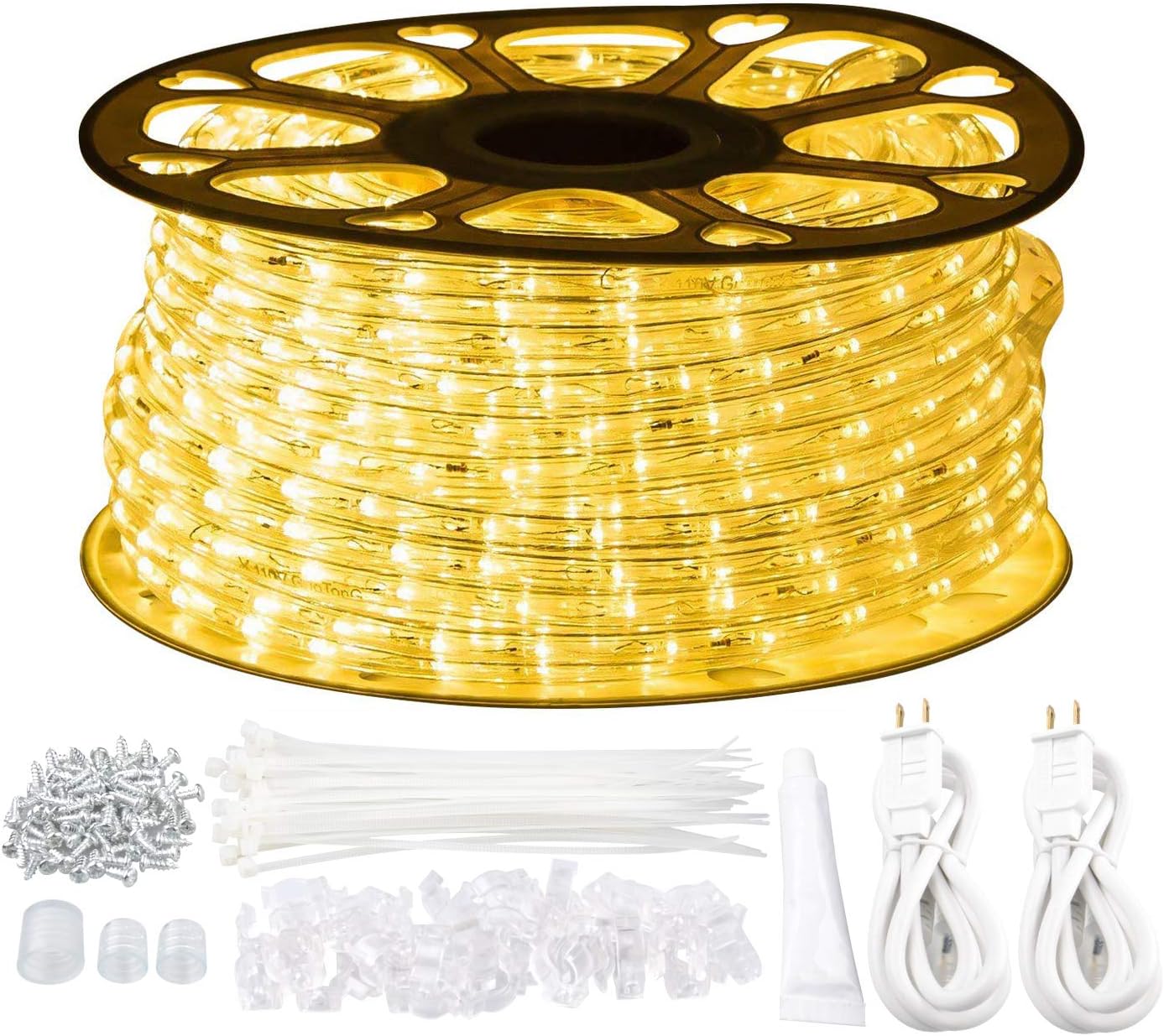 GuoTonG LED Blue Rope Lights Outdoor Waterproof 131.2ft Strip Lighting Flexible, Connectable, Cuttable 110V UL Listed Power Ideal for Indoor Bedroom Patio Party Christmas Backyards Decorative