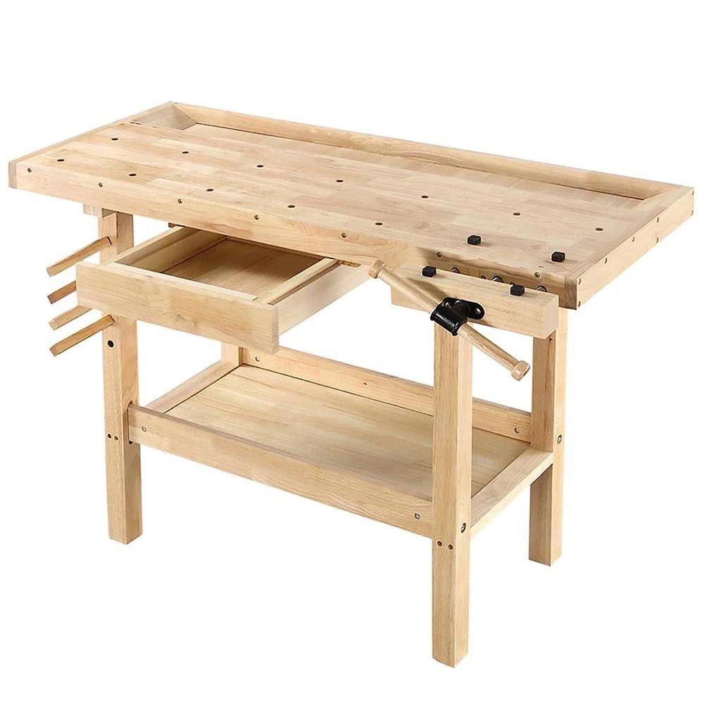 Olympia 50 in. x 20 in. Hardwood Workbench with Built-in Wooden Vise and 330 lbs. Weight Capacity