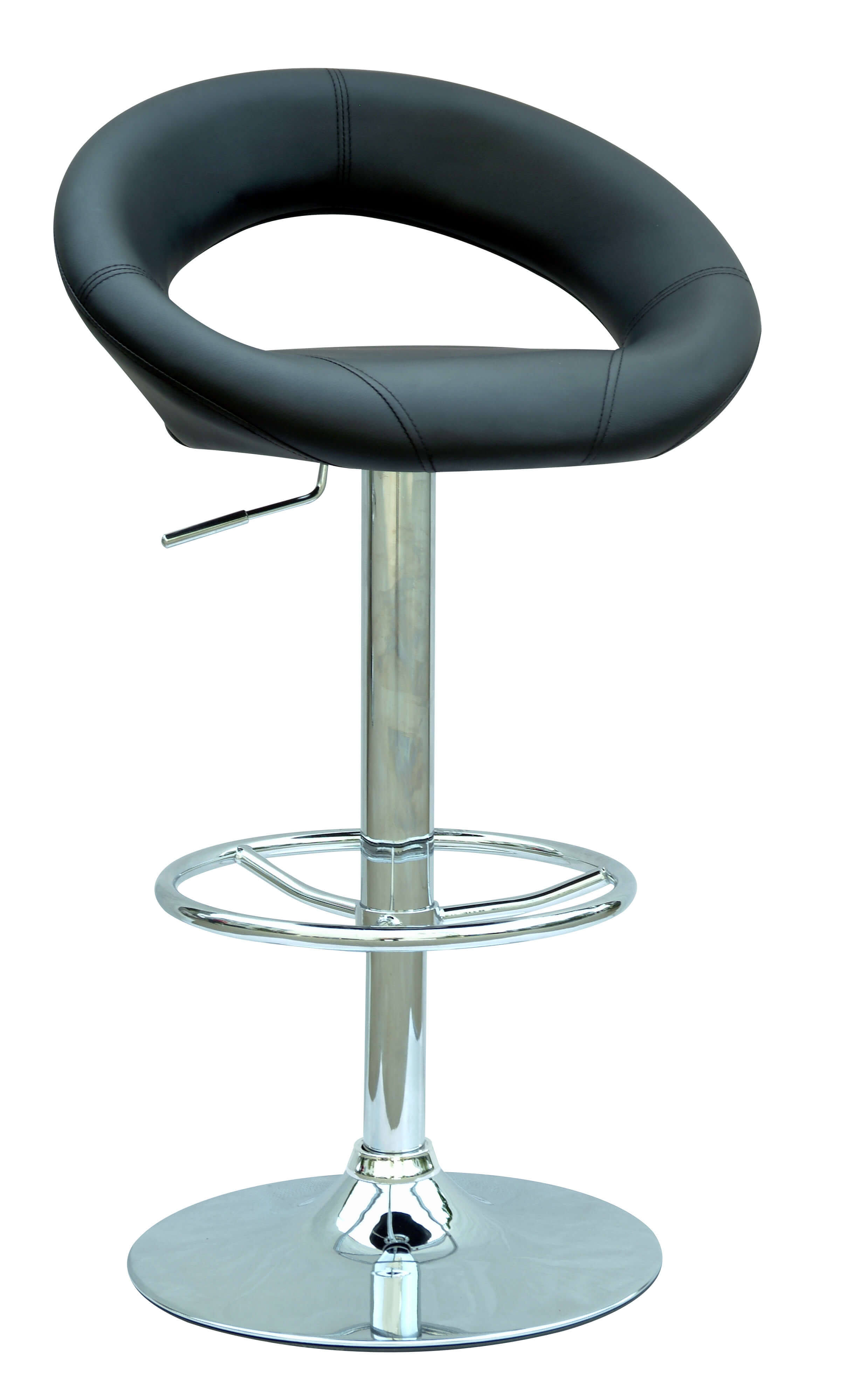 Chintaly 0379 Pneumatic GAS Lift Adjustable Height Swivel Stool in Black