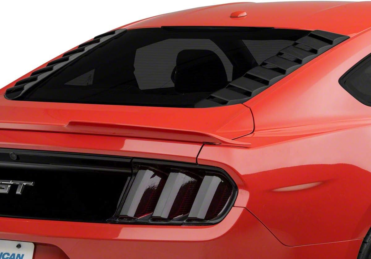 MP Concepts Sport Rear Window Louvers; Matte Black Compatible with 15-22 Mustang Fastback