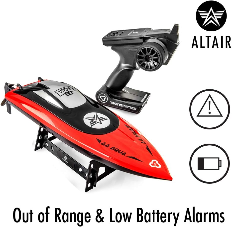 Altair AA102 RED RC Boat for Pools or Lakes [Ultra Fast Pro Caliber] Free Priority Shipping | Water Safety Propeller & Self Righting System | 2 Batteries Included | 30 km/h (Lincoln, NE Company) Pack of 2