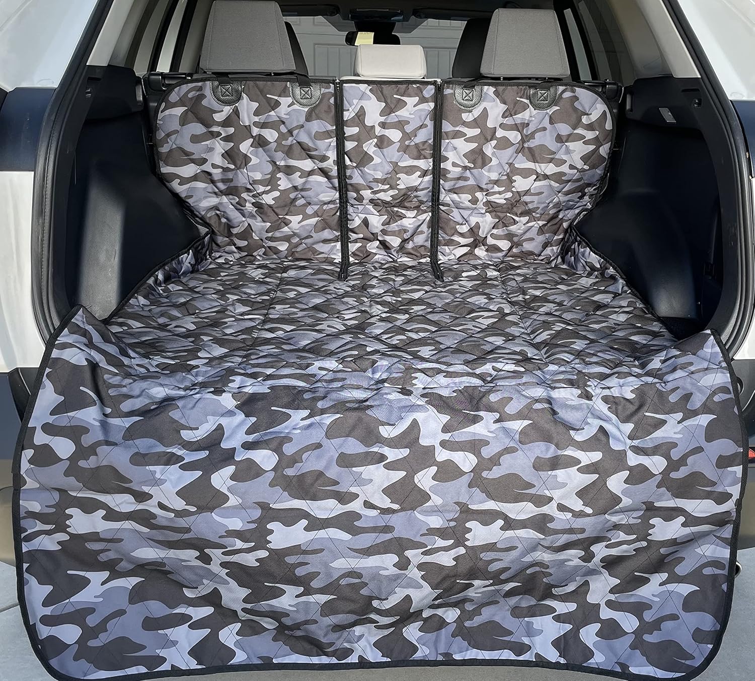 4Knines SUV Cargo Liner for fold Down Seats 60/40 Split and armrest Pass-Through Compatible USA Based Company Small Black Pack of 2