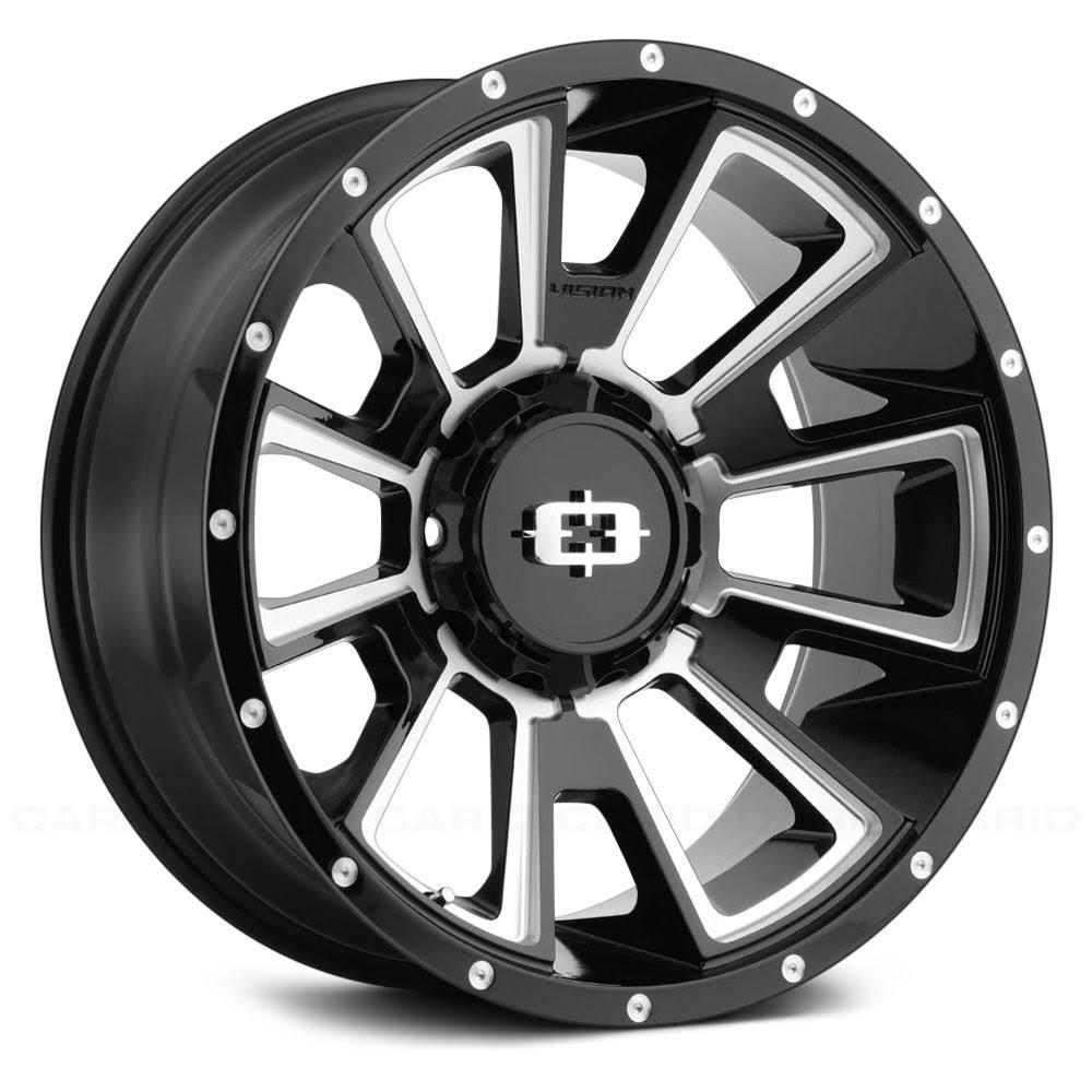 Vision Offroad 391 20x9 5x127 10et Gloss Black Milled Spoke Wheel