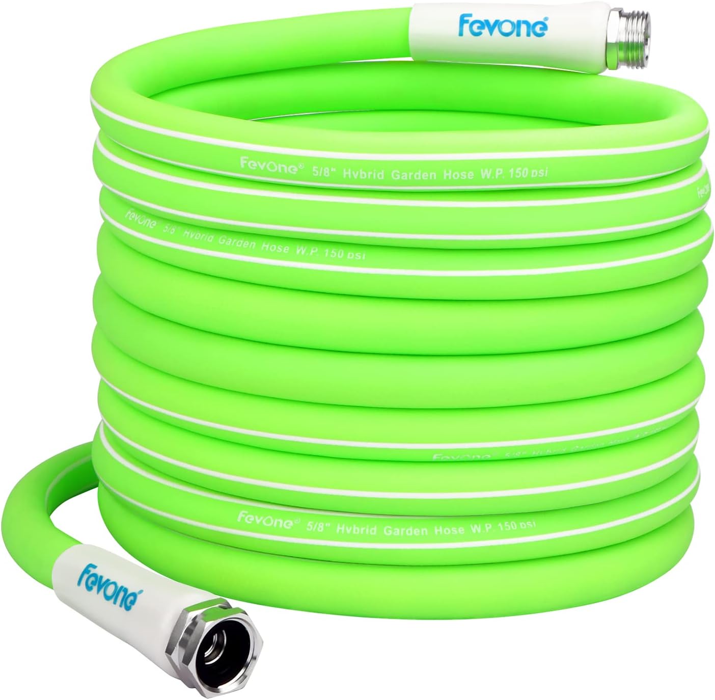 Fevone Water Hose 100ft Garden hose Heavy Duty Hose No Kink Garden Hose 100 ft Flexible Water Hose Lightweight Hose 5/8 Hybrid Hose Drinking Water Safe Pack of 2
