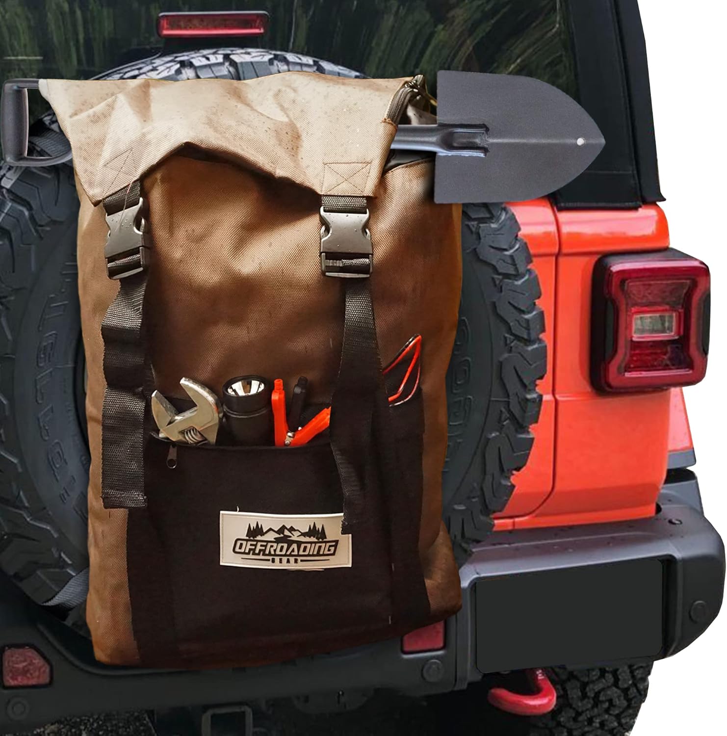 Spare Tire Trash and Rear Gear Bag w/Seat Organizer & Backpack | Off-road Accessory For Jeep/SUV/RV/Overland