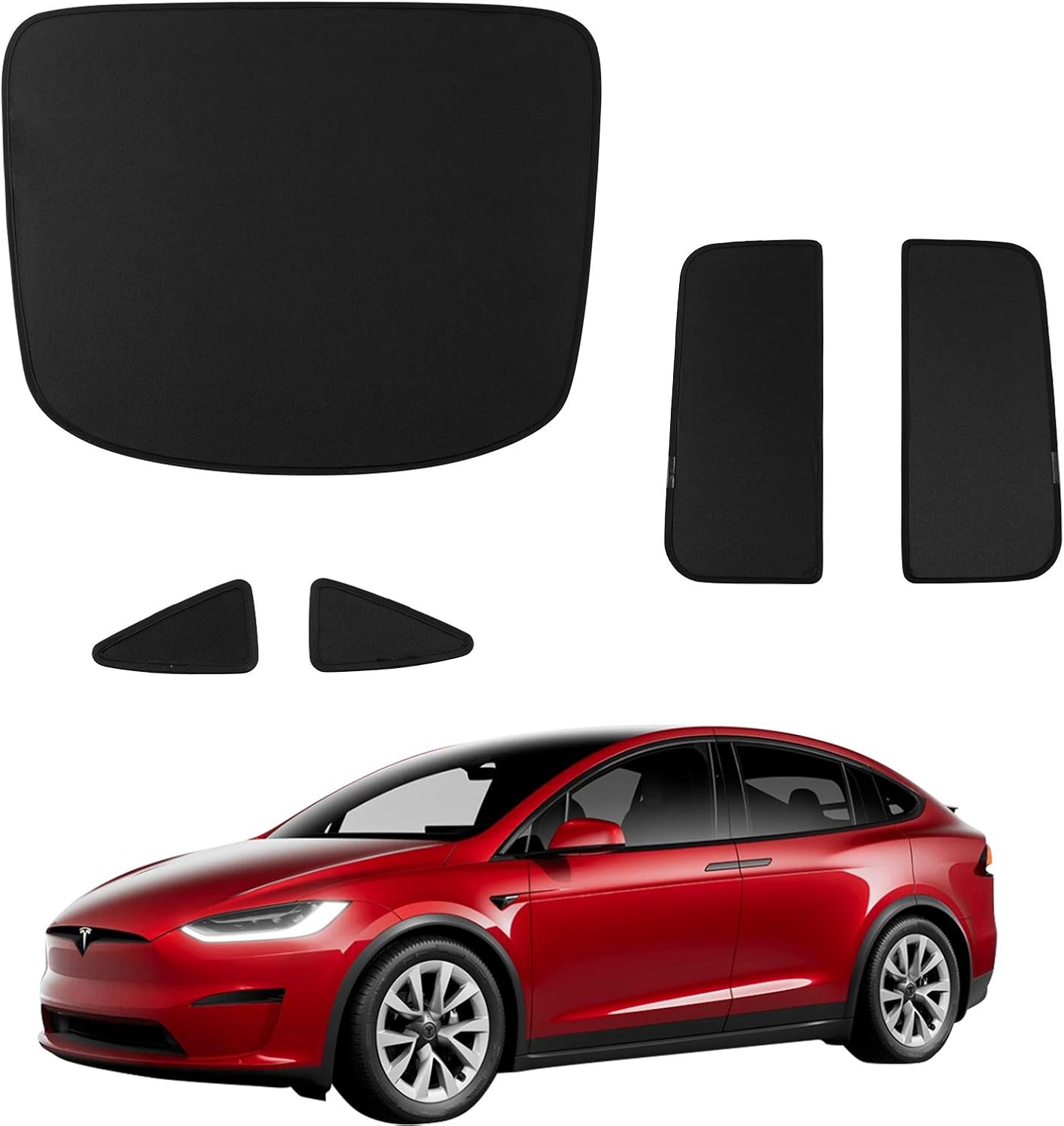Xipoo Fit Tesla Model 3 Sun Shades Glass Roof Sunshade Sunroof Rear Window Sunshade Foldable for Tesla Model 3 Accessories Upgrade Two-Layer 6 Pcs (Black, 2017-2020 Model 3 Full Cover) Pack of 2