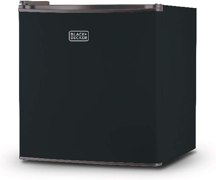 BLACK+DECKER BCRK17B Compact Refrigerator Energy Star Single Door Mini Fridge with Freezer, 1.7 Cubic Feet, Black