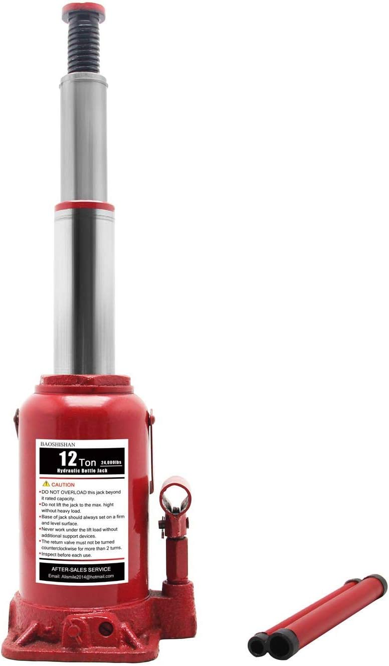 BAOSHISHAN 12 Ton Double Ram Bottle Jack 8-5/8