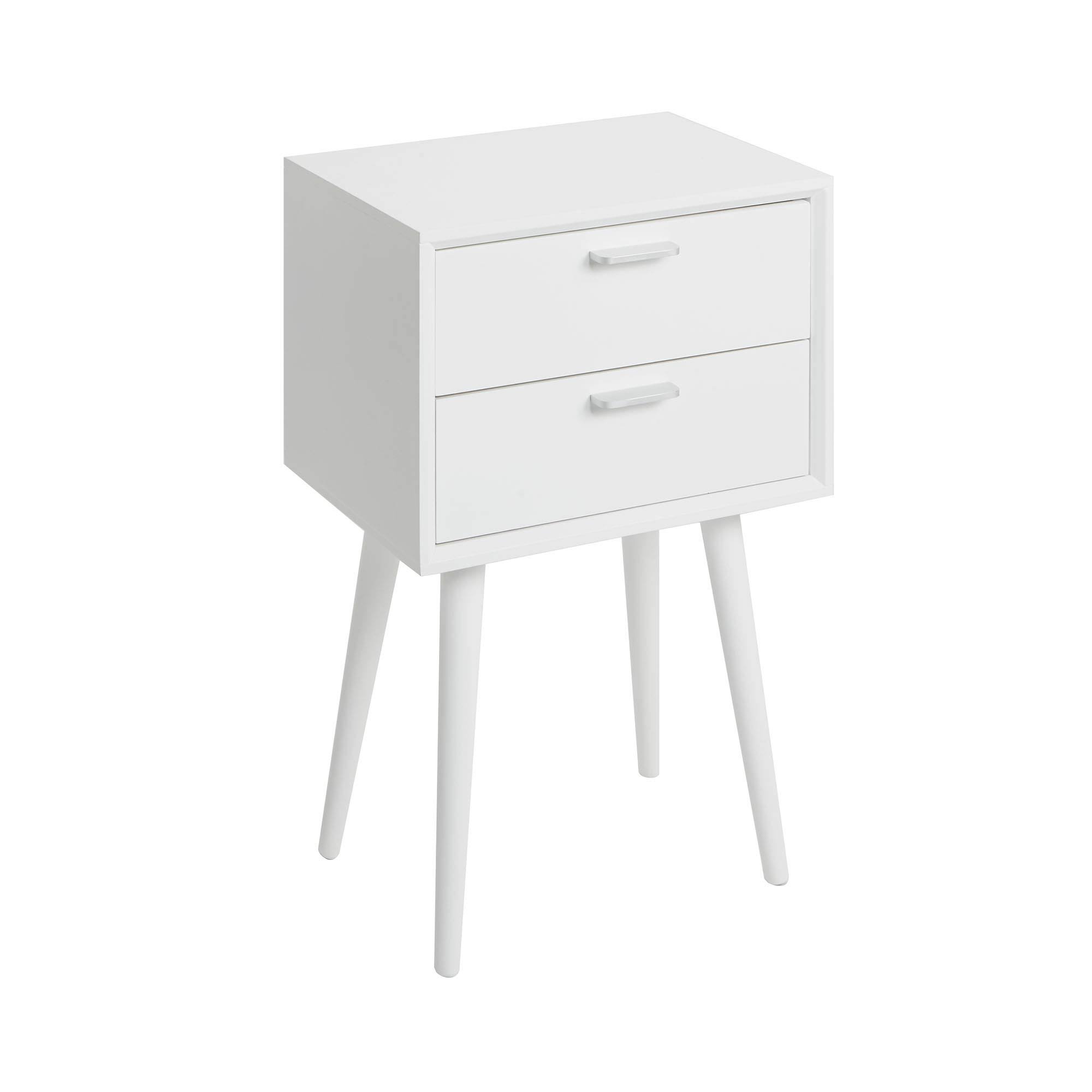 Silverwood Olsen Mid Century 2 Drawer Accent Table - White
