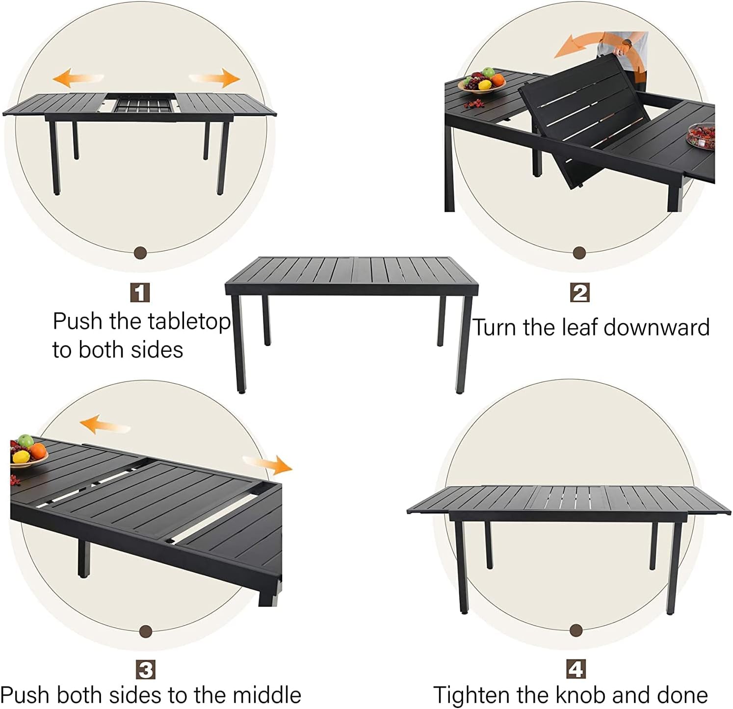 MFSTUDIO 9 Pieces PE Rattan Patio Dining Sets, Outdoor Morden Wicker Conversation Chairs Armchair and Expandable Table Sets with Cushions and Wood Armrests for Balcony Backyard Porch