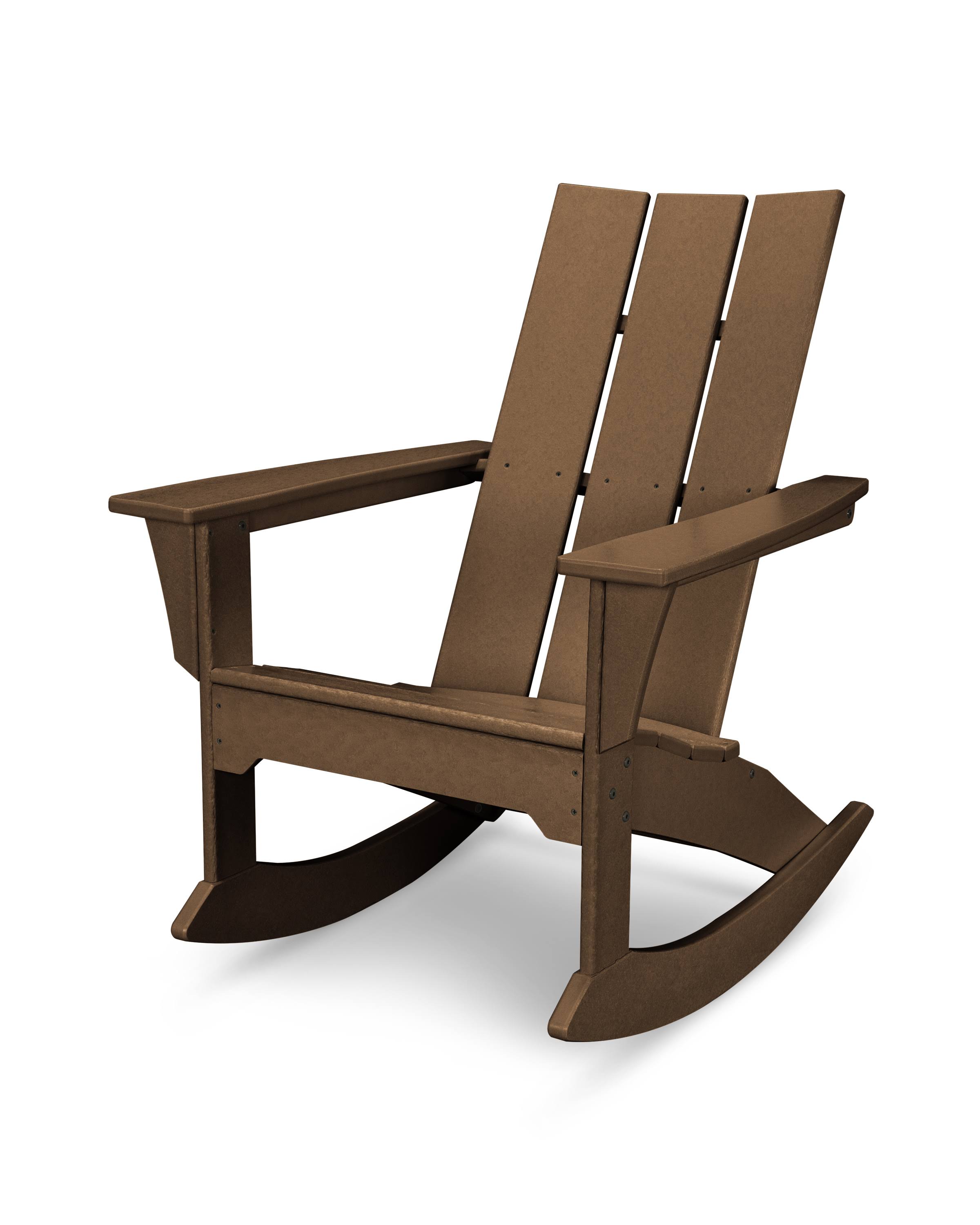 Outdoor POLYWOOD Modern Recycled Plastic Adirondack Rocker Teak