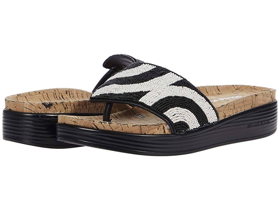 Donald J Pliner Fifi Low Wedge Flip Flop - Black - 5.5 M