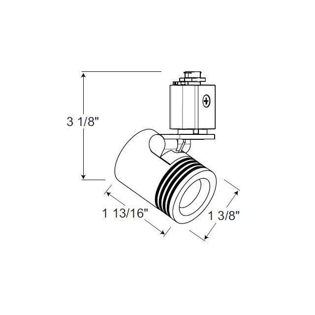 Juno Track Lighting TL114G2-2F-WH Trac 12 LED Mini Cylinder Spotlight, 6W 12V, 2700K Color Temp, Flood Beam Lighting Fixture, Wh