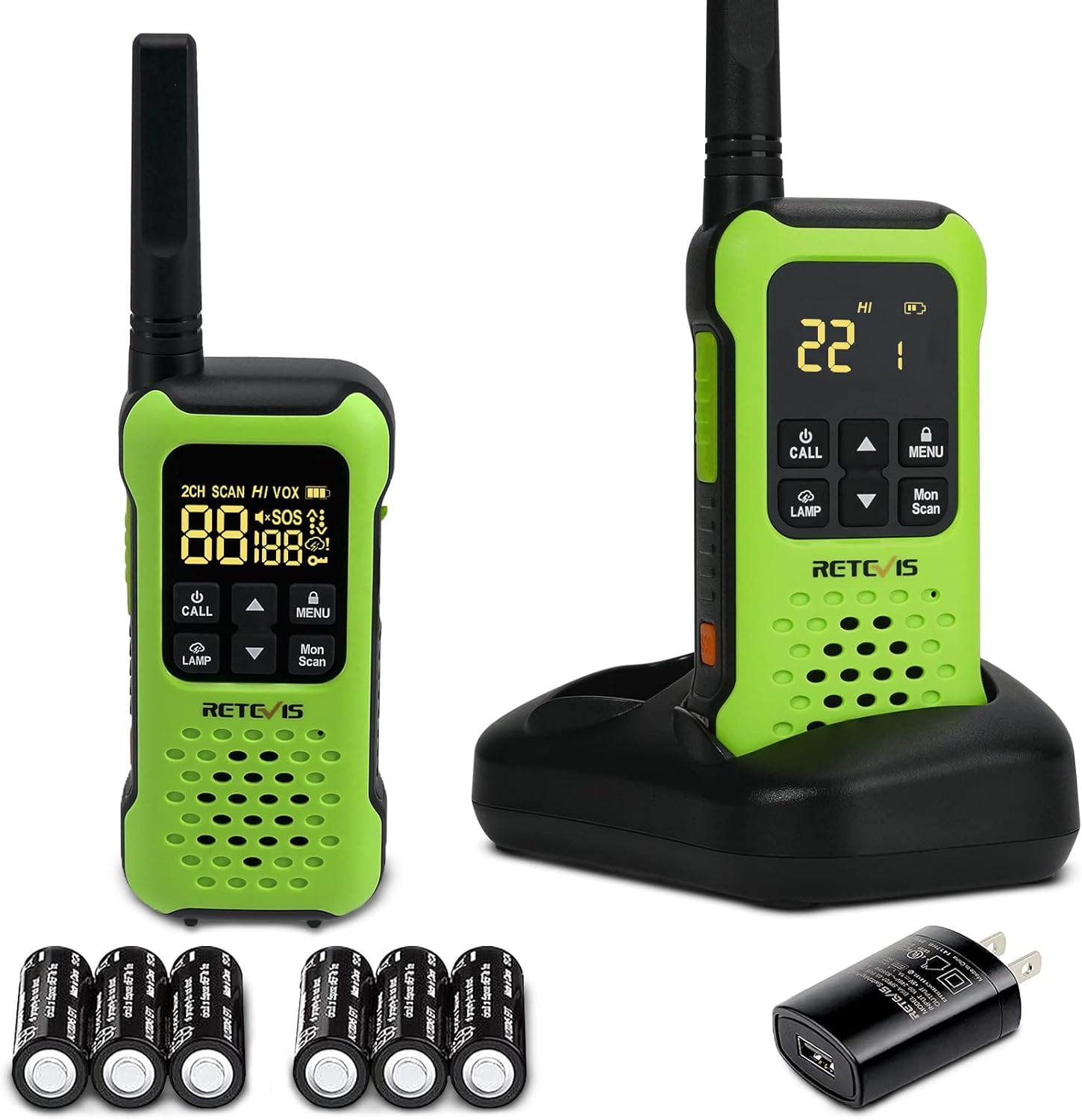 Retevis RT49P Waterproof Walkie Talkies, IP67 2 Way Radio, 1200mAh Rechargeable AA Batteries, NOAA, SOS Flashlight Two Way Radio for Kayaking, Rafting, Hydro Flying(2 Pack) Pack of 2