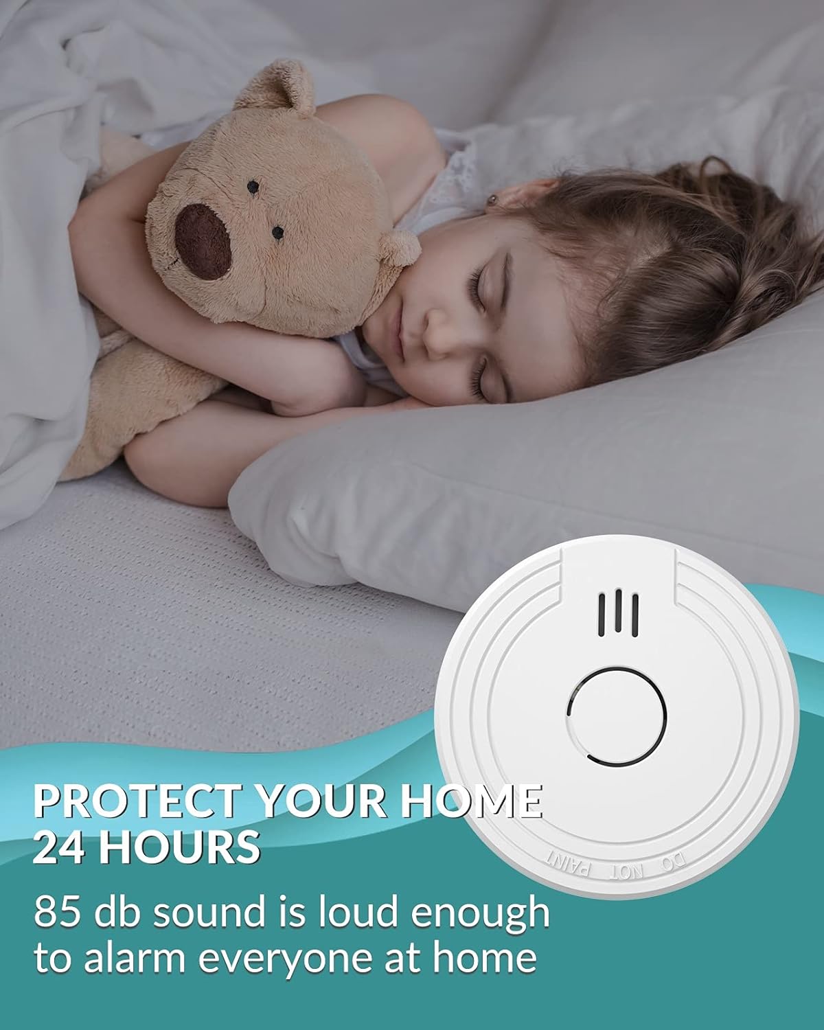 Smoke Alarm Fire Detector, Battery Included Photoelectric Smoke Detector with Test Button and Low Battery Signal, Small Fire Alarm for Home, Bedroom FJ136GB, 8 Packs Pack of 2