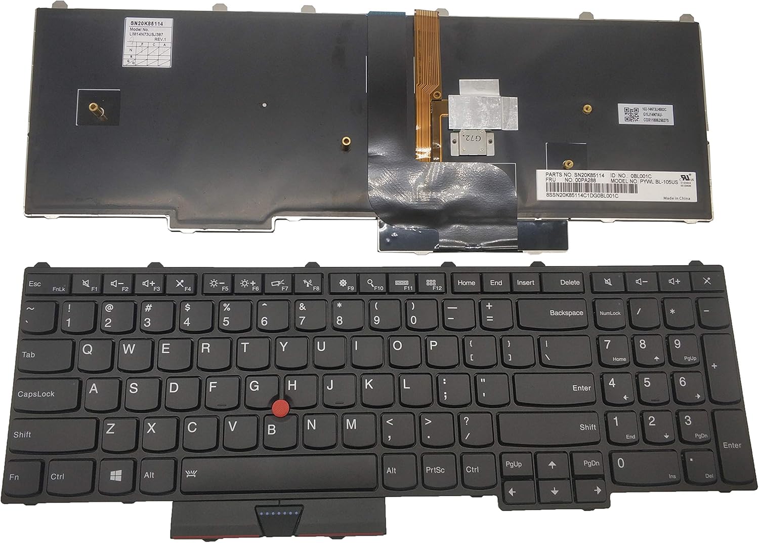 Sierra Blackmon US Layout Notebook Keyboard for P50 P51 P70 00PA288 SN20K85114 00PA247 0BH00HH SN20H35156 PYWL-105US 00PA370 0BL0014 Black with Frame with Backlight with Rod