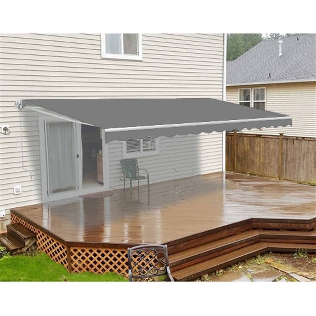 Aleko AW6.5X5GY80 Retractable Patio Awning 6.5 x 5 Feet Gray