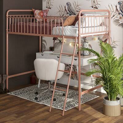 Acadian Twin Loft Bed Isabelle u0026 Max Bed Frame Color: Rose Gold