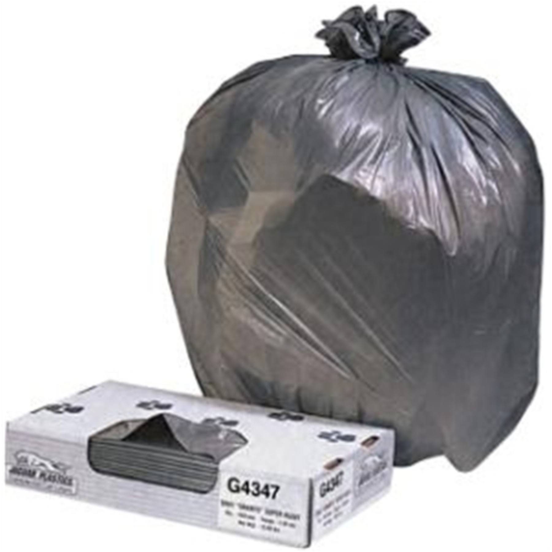 Jaguar Plastics Low-Density Commercial Can Liners 56gal 1.7mil Black 100/Carton