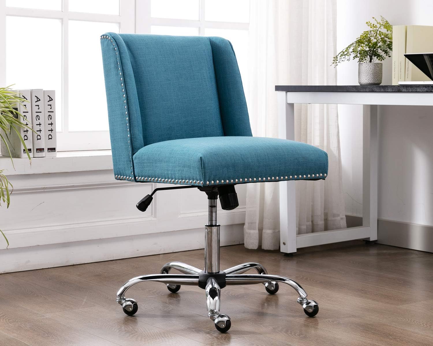 Kmax Home Office Desk Chair, Armless Modern Task Chair for Small Space, Cow