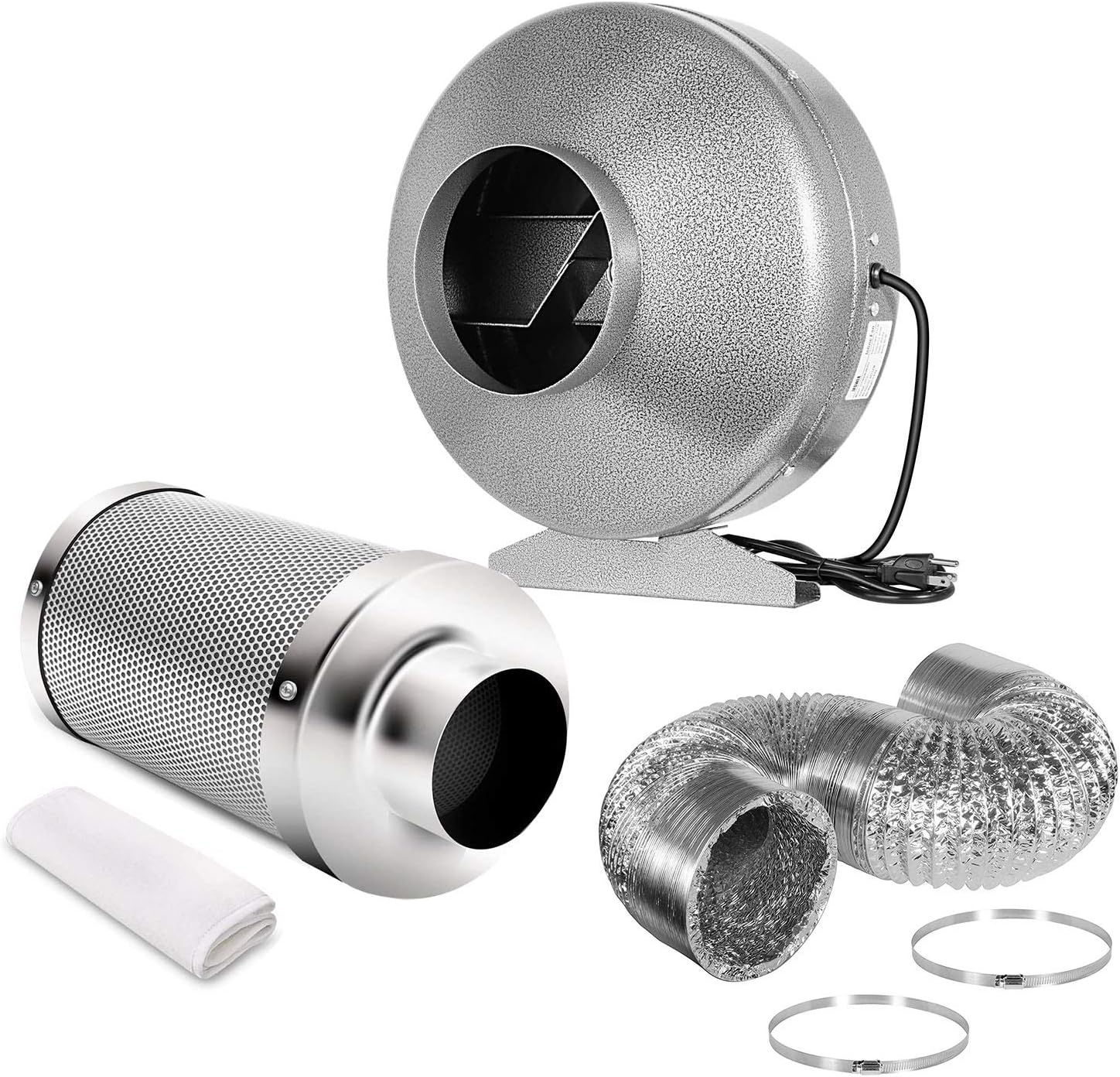 iPower 6 Inch 442 CFM Inline HVAC Vent Blower Fan with 6