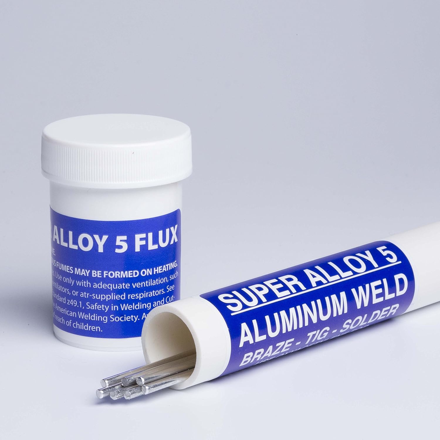 Super Alloy 5 Aluminum Welding and Brazing Rod & Flux Kit (Starter Kit 3/32 diameter) Pack of 2