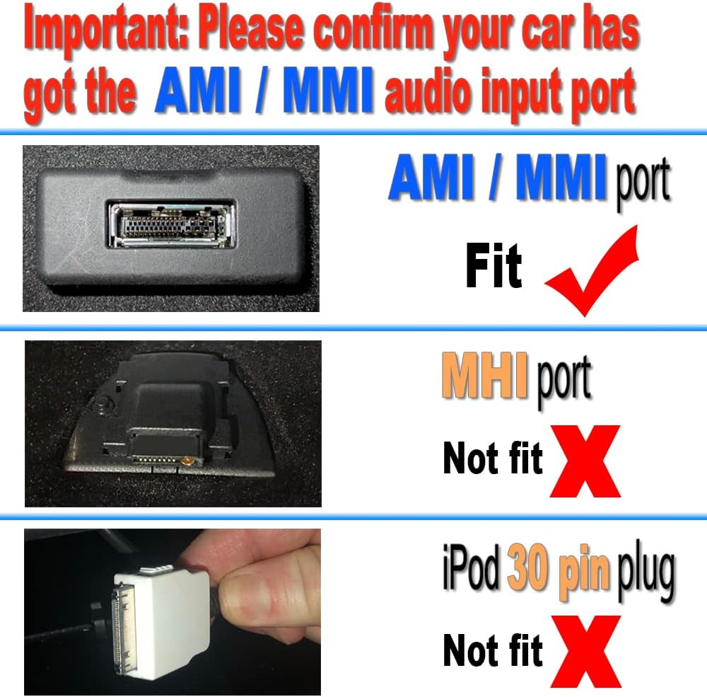 Yoper Bluetooth Car Kit Compatible with Audi Mercedes Benz Hi-Fi Music Interface Adapter AMI MDI MMI Connector Cable