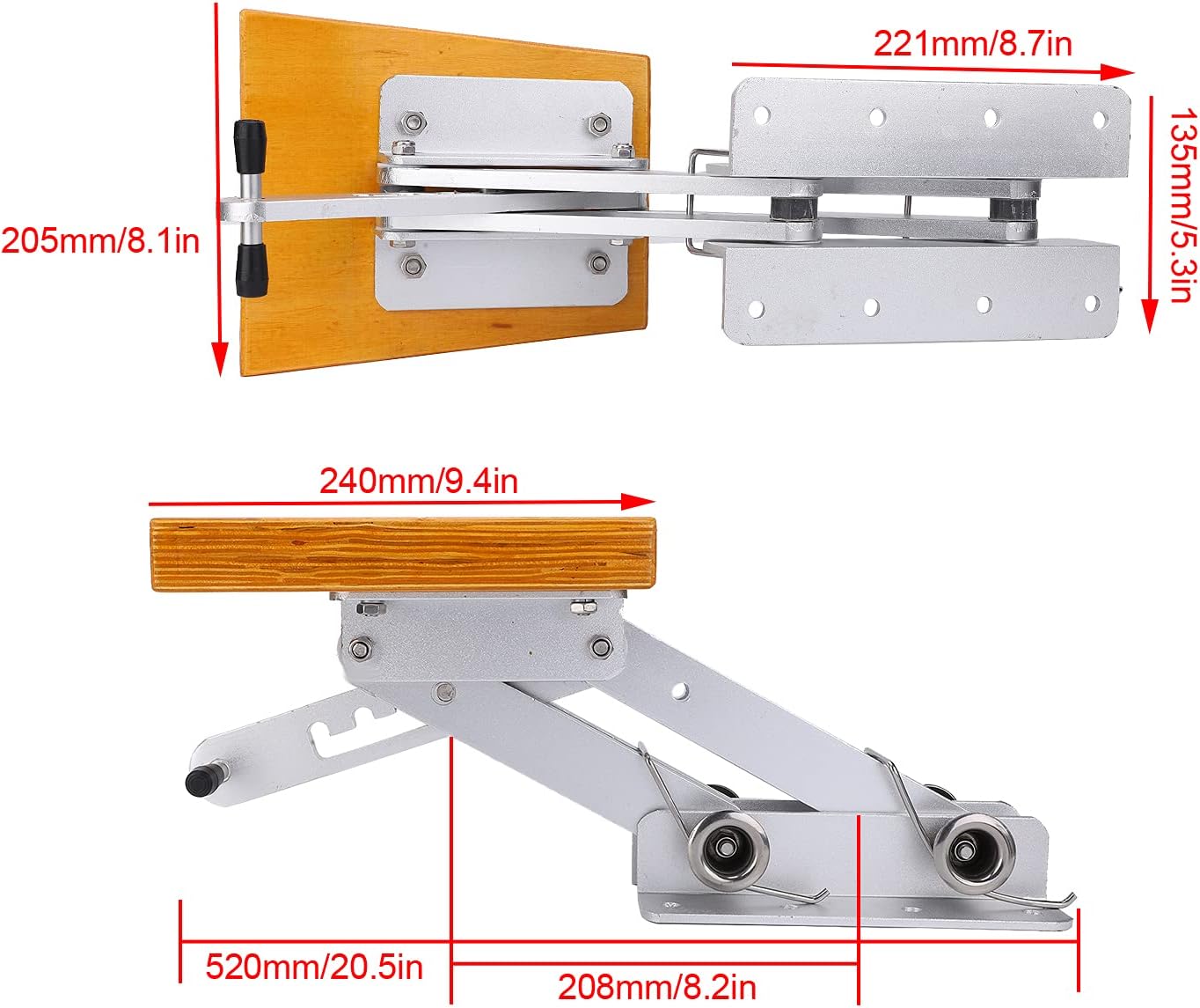 Boat Outboard Motor Bracket Kicker, Outboard Motor Mount 2 Stroke Aluminum Marine Board Heavy Duty Adjustable up to 13.4in